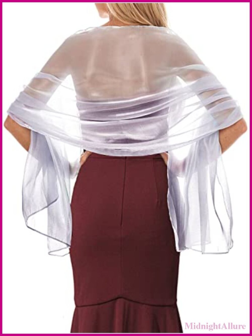 Sheer Shawl Evening Dress Wrap Silver Metallic Pashmina Shawl